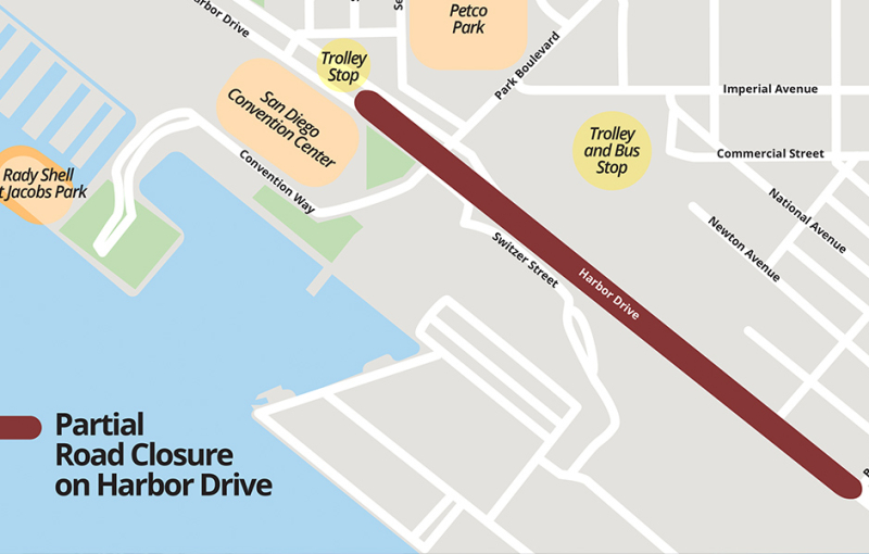 Traffic Alert: Underground City Project Impacting Traffic South of the Convention Center Along Harbor Drive